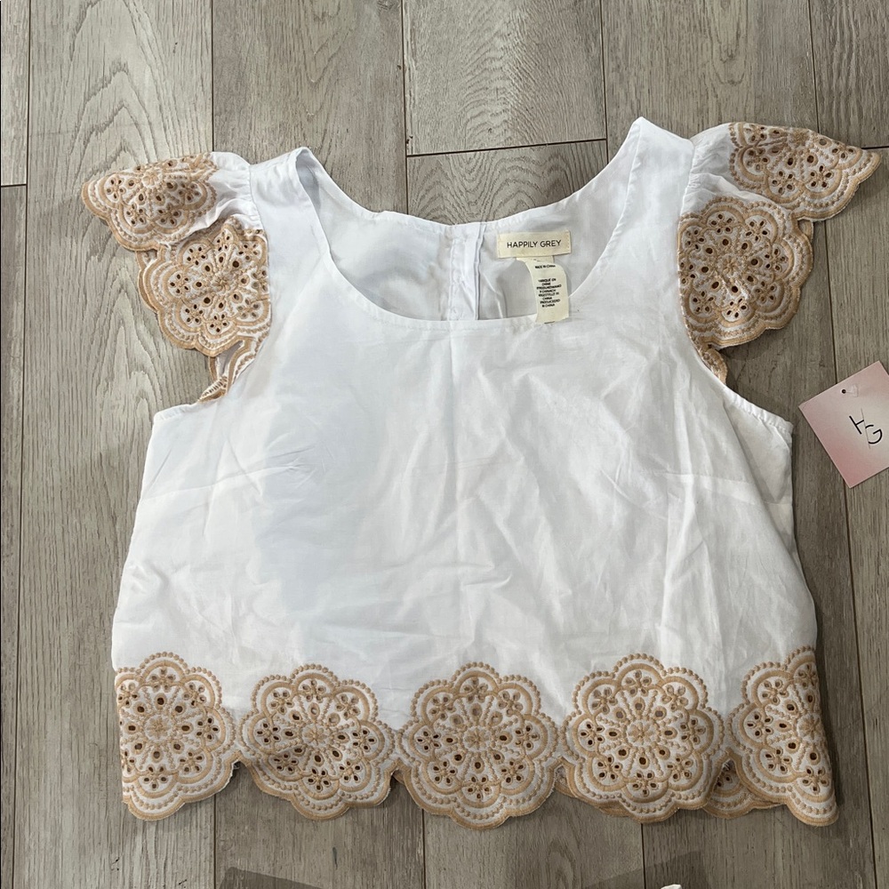Brand new with the tag! Happily Grey White Two-Piece Set - Picture 3 of 5